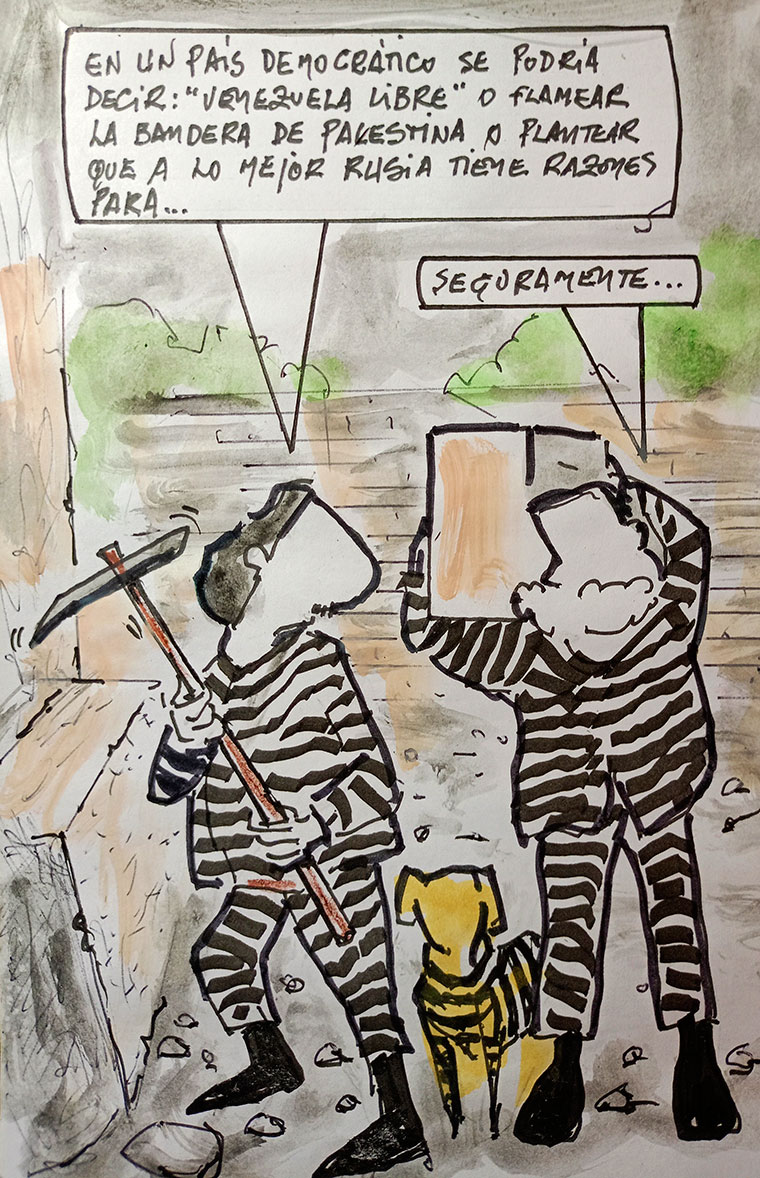 Viñeta de Vicente Ruiz Fernández: "Érase una vez un país democrático"