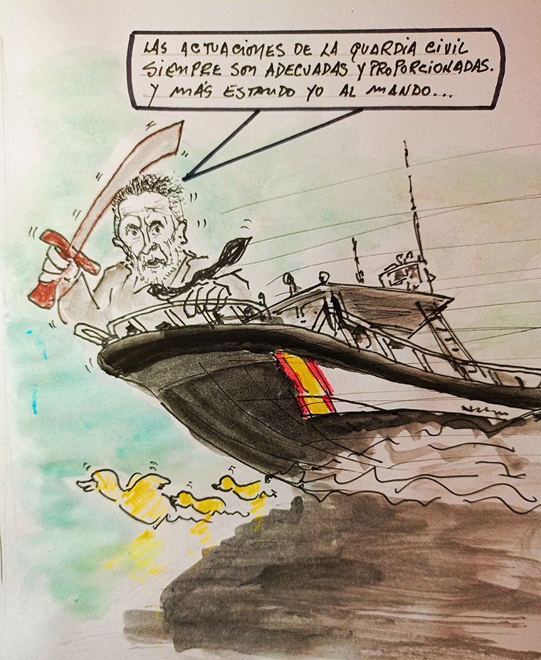 Viñeta de Vicente Ruiz: "Marlaska al mando..."