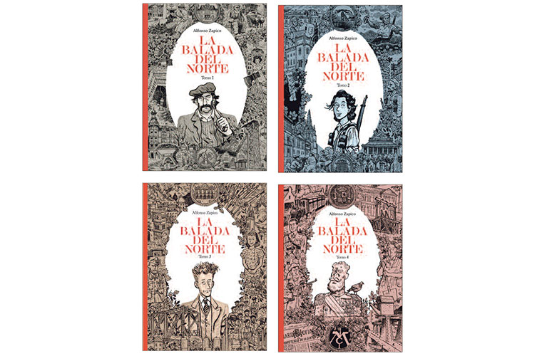Guion y dibujo Alfonso Zapico (Blimea, Asturias, 1981). Serie compuesta por 4 tomos, publicados por Astiberri entre 2015 y 2023, blanco y negro, 974 páginas en total.