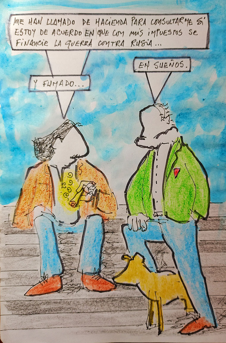 Viñeta de Vicente Ruiz: "Financiar la guerra contra Rusia"