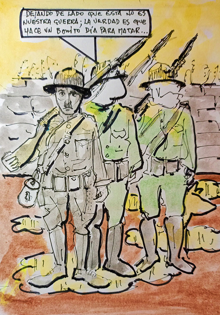 Viñeta de Vicente Ruiz: "No es nuestra guerra"