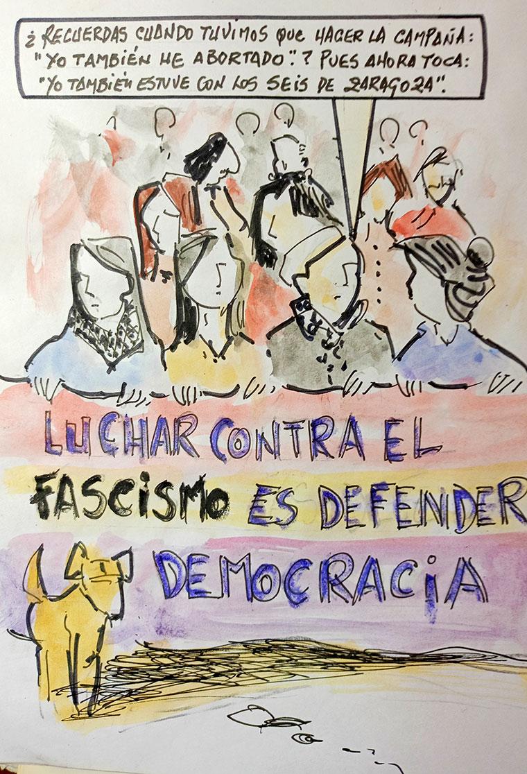 Viñeta de Vicente Ruiz: "Con los 6 de Zaragoza"