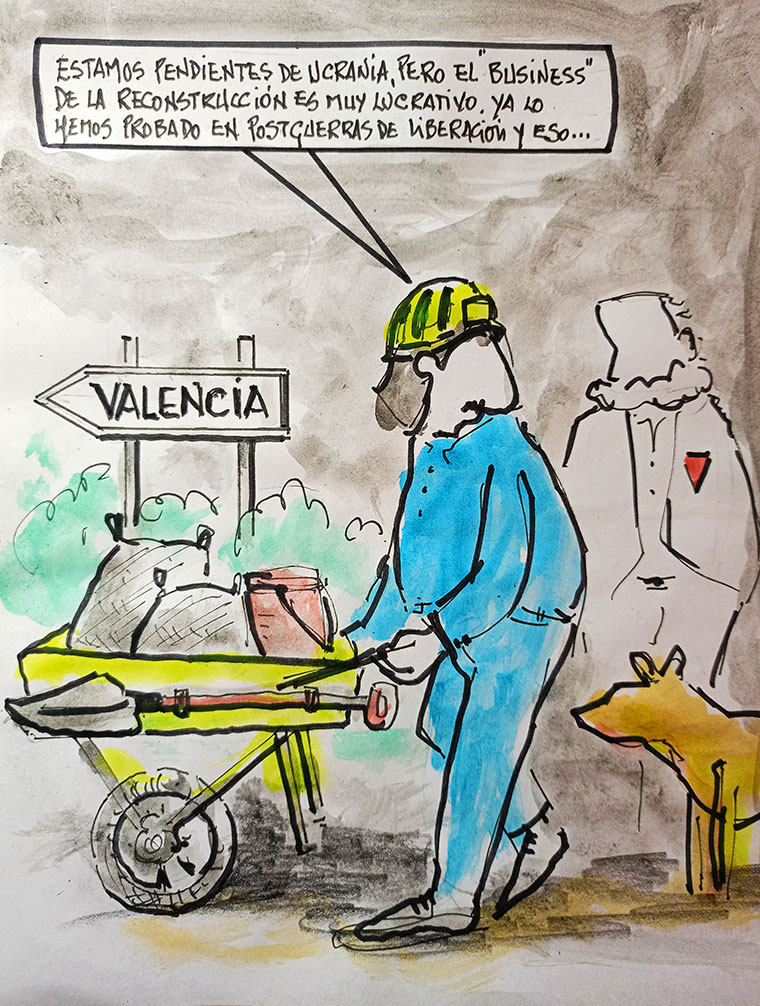 Viñeta de Vicente Ruiz Fernández: "El 'Business' de la reconstrucción"