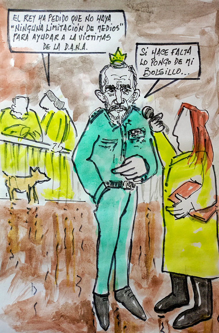Viñeta de Vicente Ruiz: "El rey y la DANA"