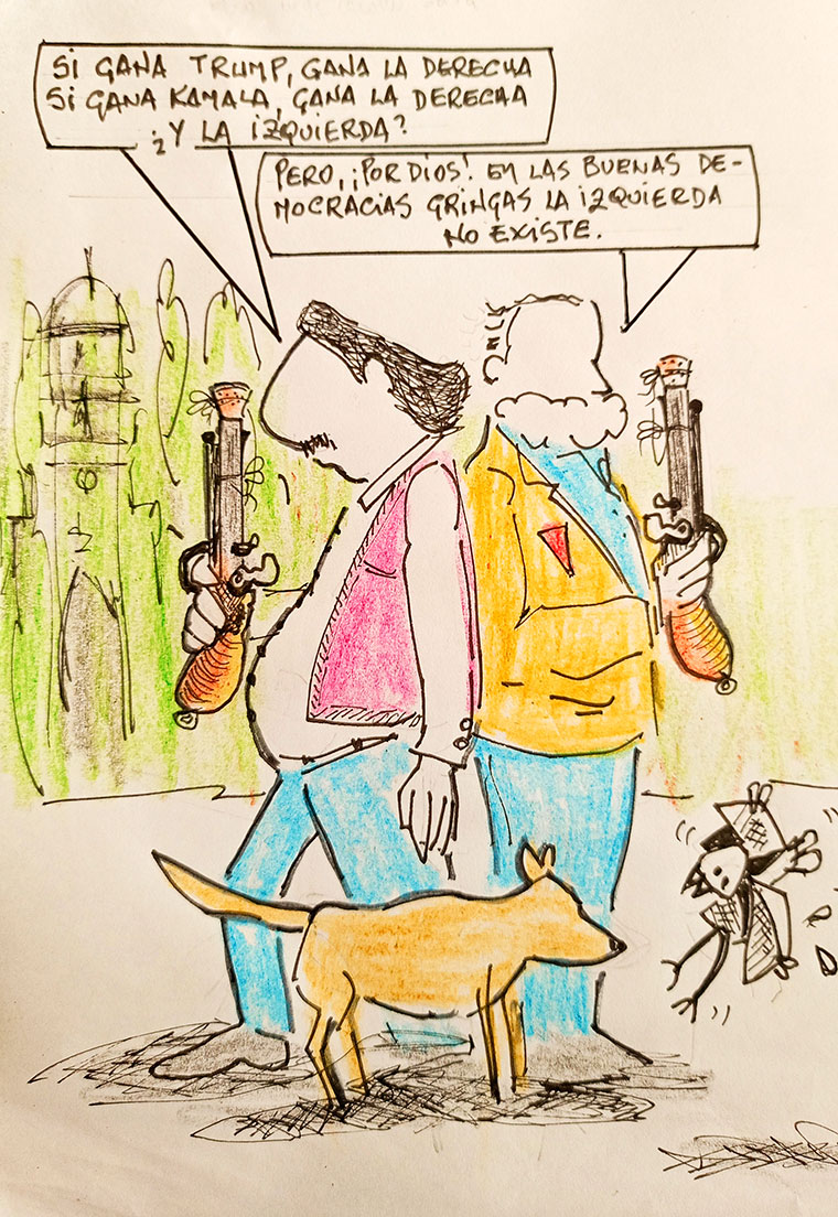 Viñeta de Vicente Ruiz: "En la democracia gringa la izquierda no existe"