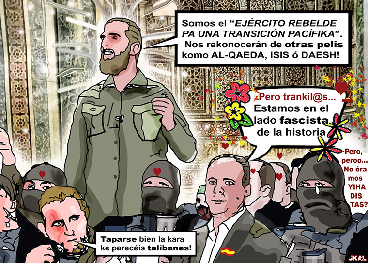 Viñeta de Kalvellido: "Siria, ejército rebelde para una transición pacífika"