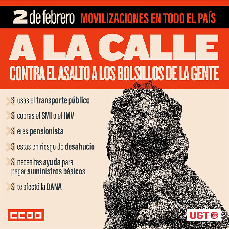 Movilización sindicatos 2 de febrero 2025