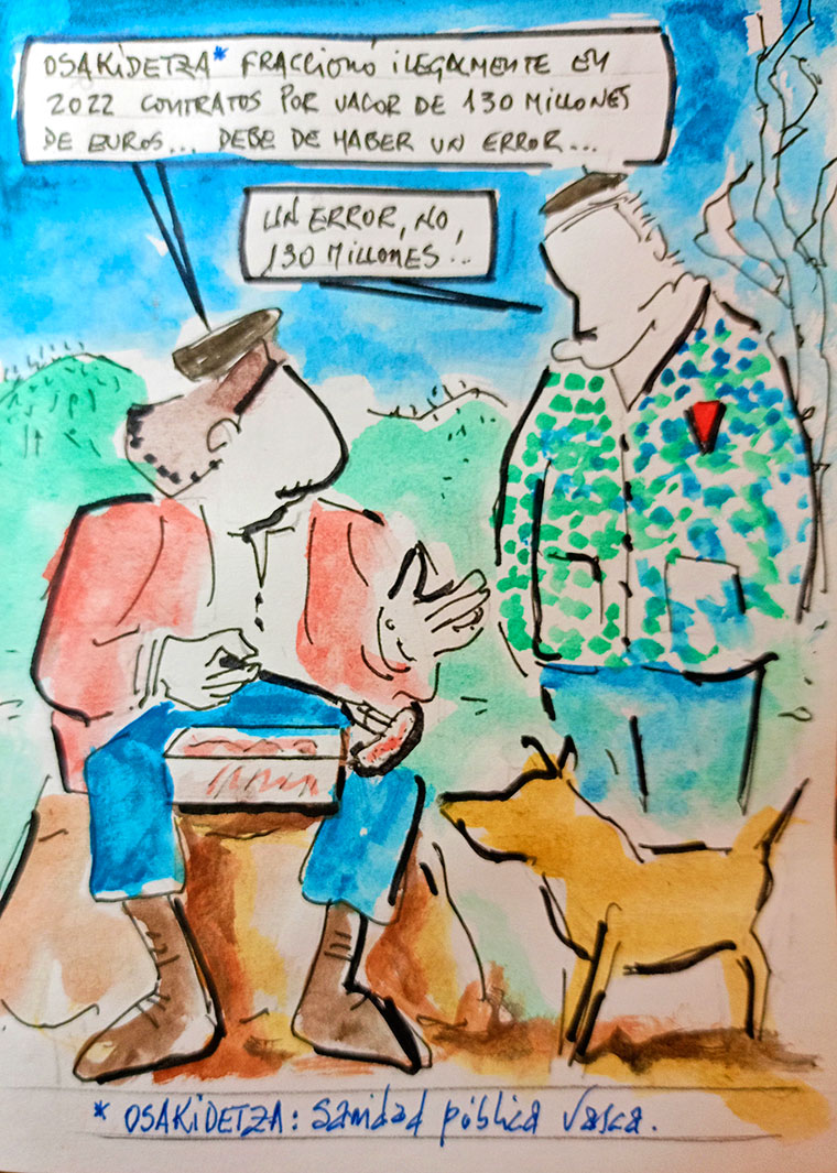 Viñeta de Vicente Ruiz: "Contratos de Osakidetza"