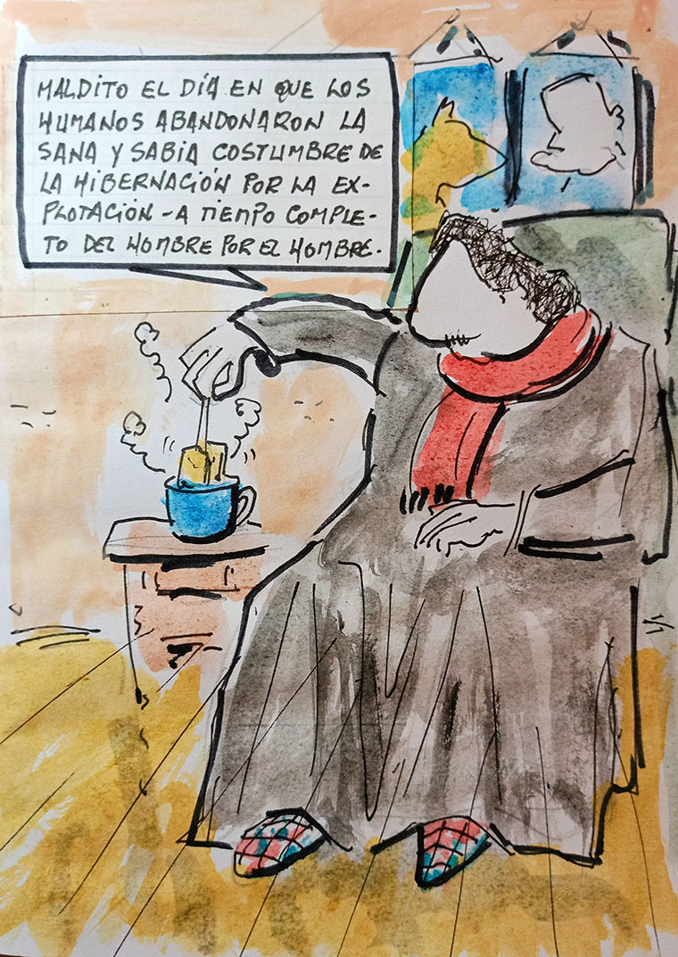 Viñeta de Vicente Ruiz: "De la hibernación a la explotación"