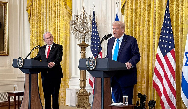 Donald Trump recibe al primer ministro de Israel Netanyahu en la Casa Blanca el psado 4 de febrero de 2025 | Foto: @WhiteHouse / Public domain