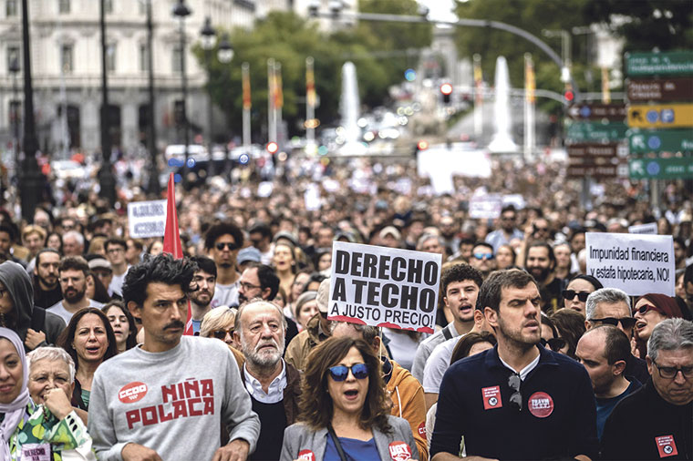 Manifestación por la vivienda en Madrid el pasado 13 de octubre | Foto: Olmo Calvo