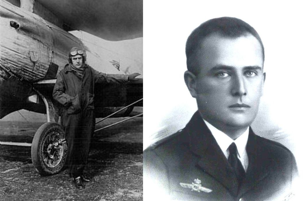 Dos fotografías del piloto e inventor pamplonés Virgilio Leret, fusilado el 18 de julio de 1936 en Melilla.