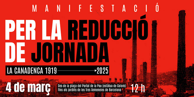 Manifestación en Barcelona por la reducción de la jornada laboral