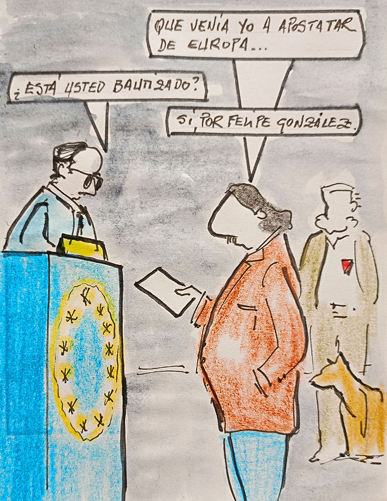 Viñeta de Vicente Ruiz Fernández: "Apostatar de Europa"