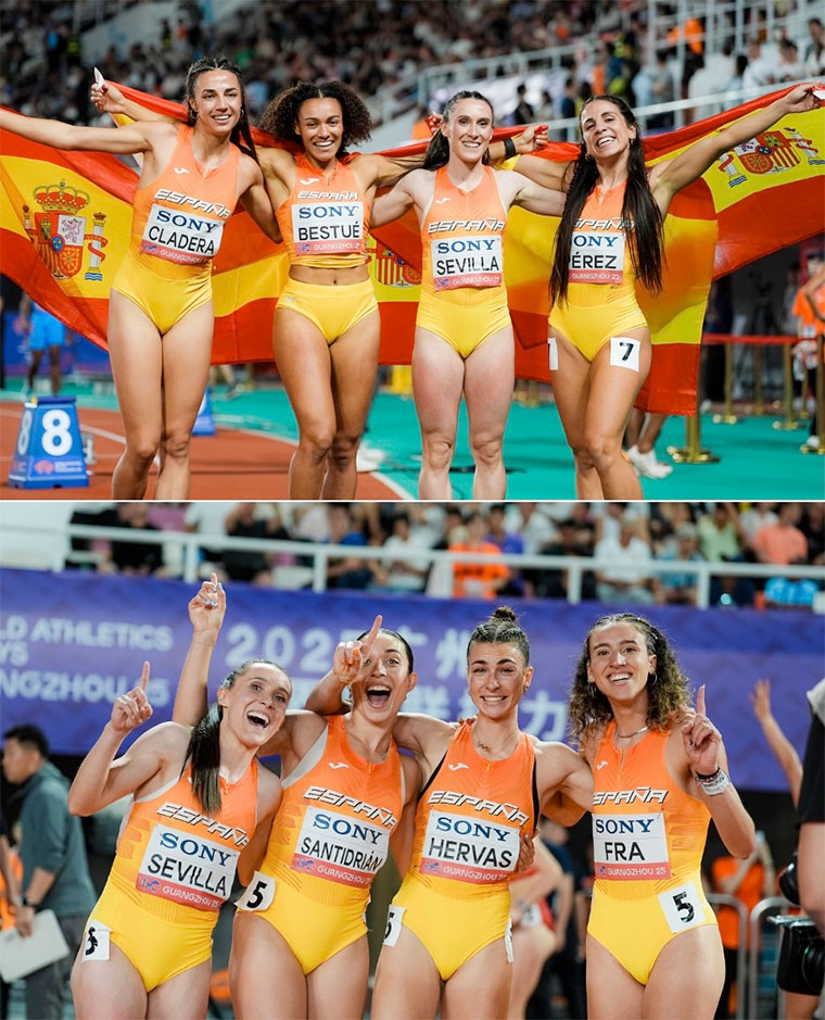 Montaje con dos fotos tomadas de la web oficial de la Federación Española de Atletismo