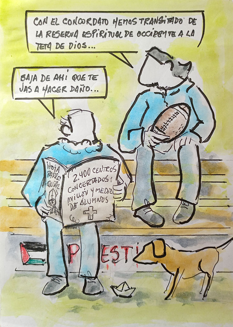 Viñeta de Vicente Ruiz: "A vueltas con el Concordato"