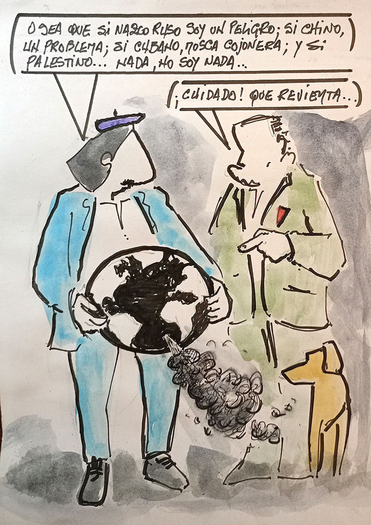 Viñeta de Vicente Ruiz: "Depende dónde nazcas..."