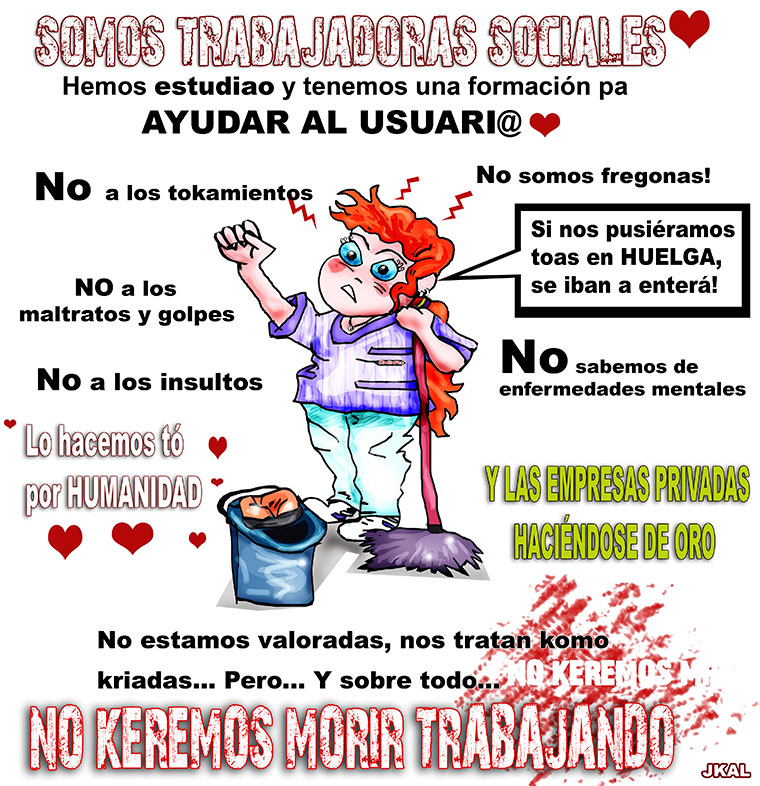 Viñeta de kalvellido "No keremos morir trabajando"