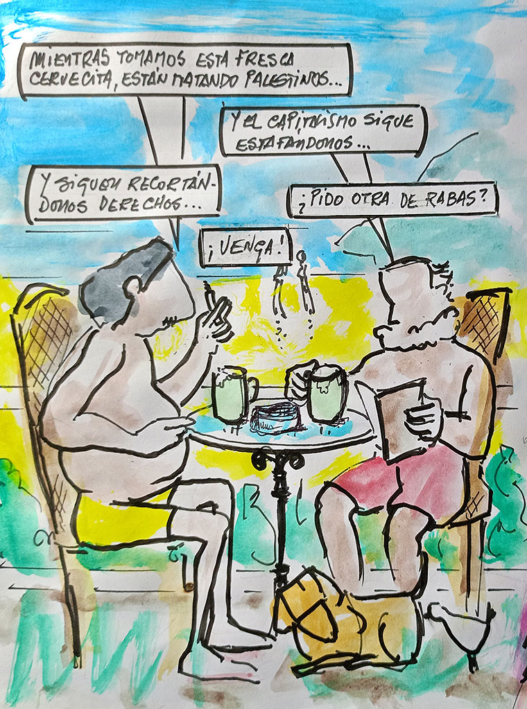 Viñeta de Vicente Ruiz Fernández: "Mientras tanto"