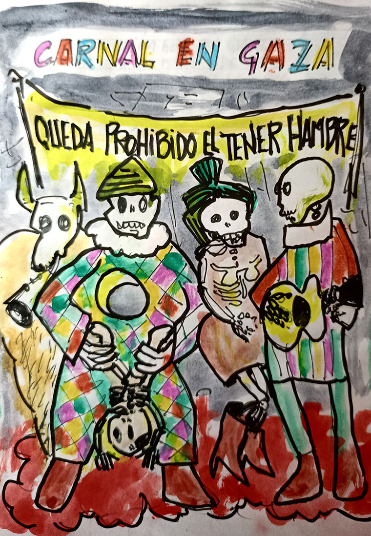 Viñeta de Vicente Ruiz: "Gaza: Prohibido tener hambre"