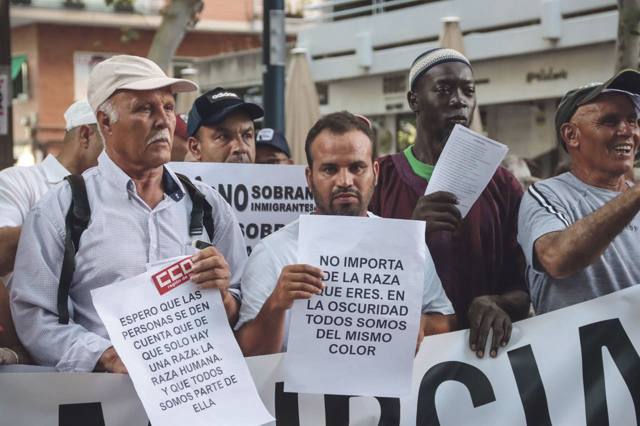 Trabajadores migrantes en Murcia por la unidad de los trabajadores sin importar su origen o procedencia | Olmo Calvo