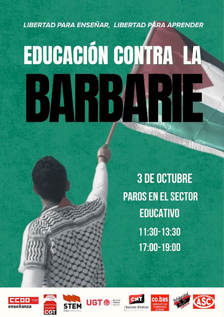 Paros el 3 octubre 2025. Educación contra la barbarie