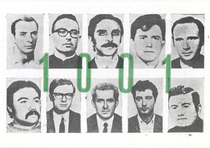 Calendario del año 1975 con los procesados del 1001 | Fuente: Archivo Histórico del PCE