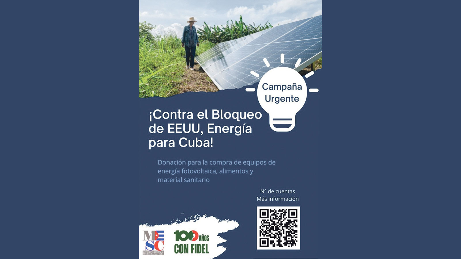 Campaña del Movimiento Estatal de Solidaridad con Cuba: "¡Contra el bloqueo de EE.UU., energía para Cuba!