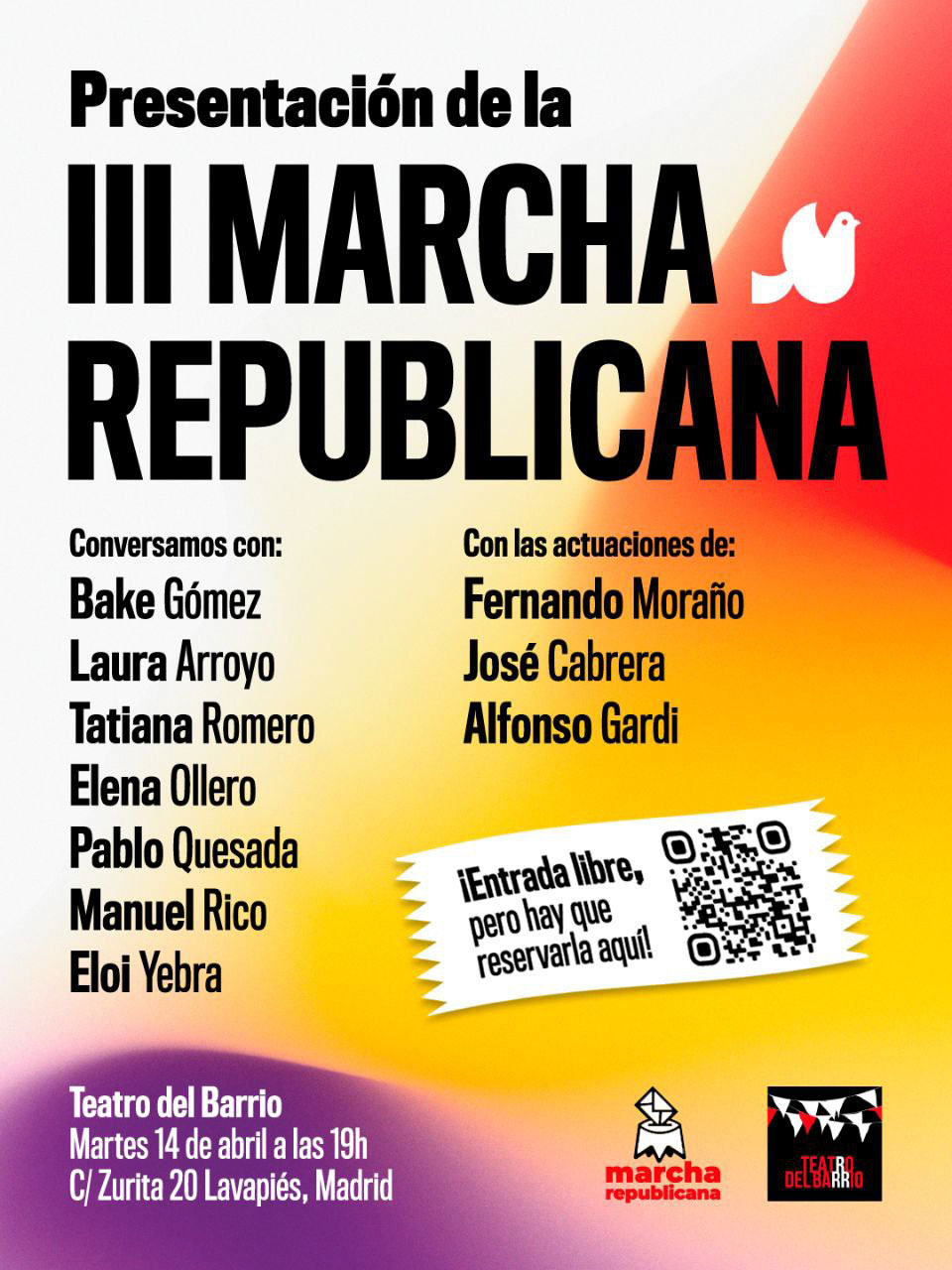 Cartel de presentación el 14 de abril de la III Marcha Republicana del 11 de junio
