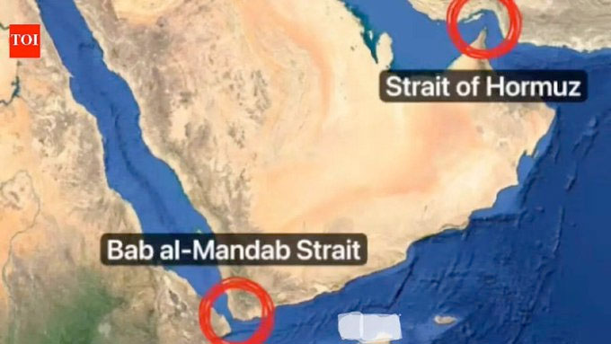 Mapa estrecho Ormuz y Bab Al-Mandab