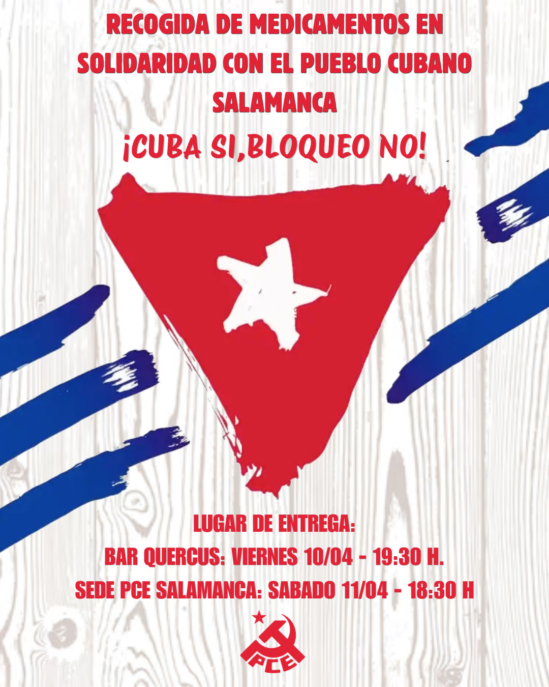 Recogida de medicamentos en Salamanca en Solidaridad con Cuba