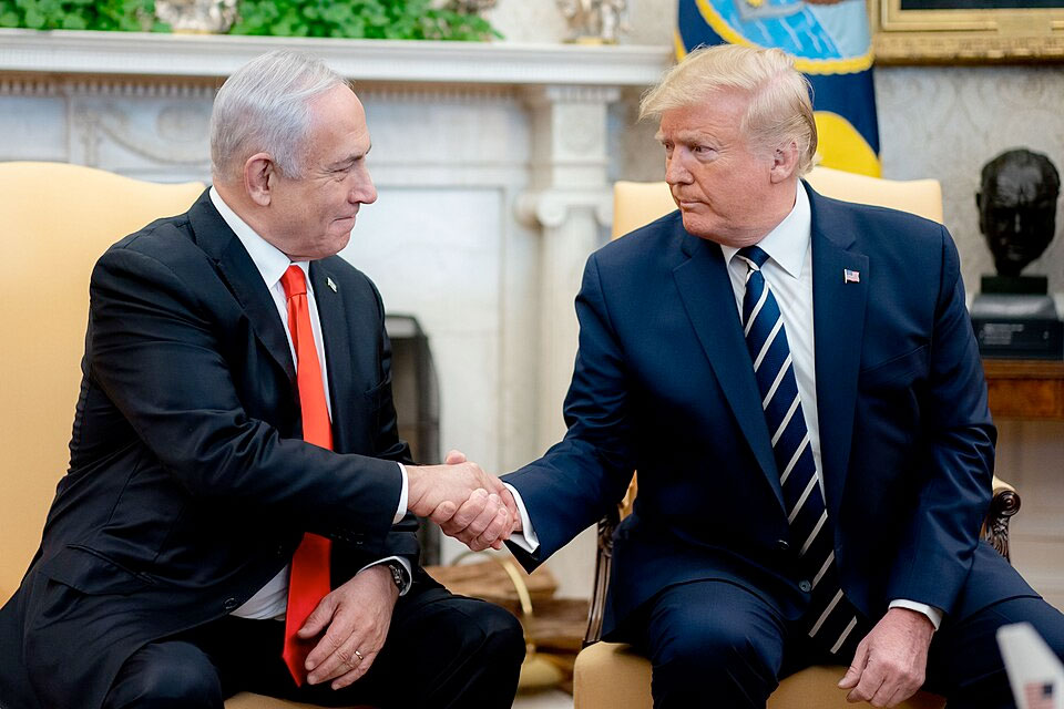 Encuentro de Donald Trump con Benjamin Netanyahu en la Casa Blanca (enero 2020) | Fuente: The White House / Public domain