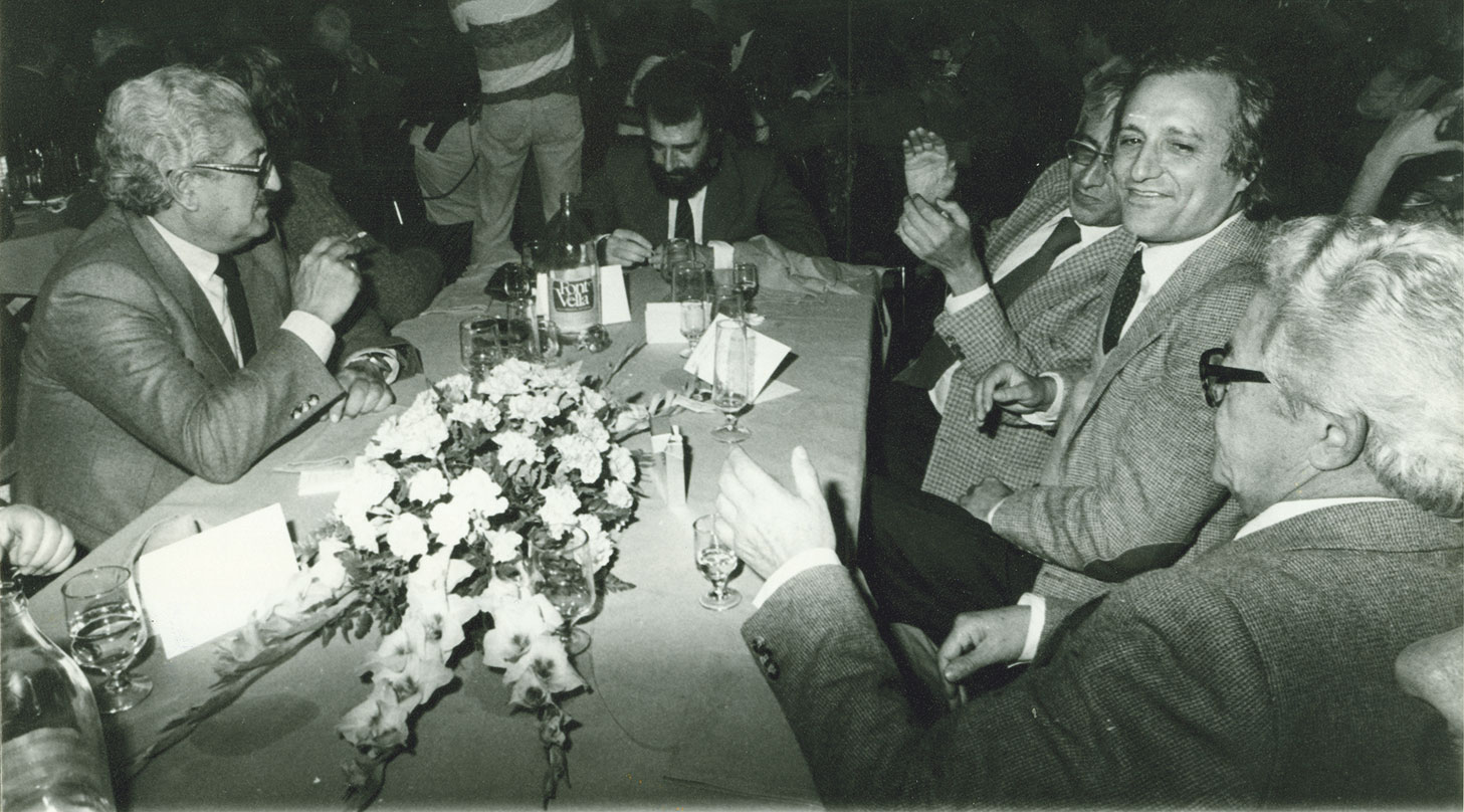 Raúl del Pozo junto a José Sandoval, Juan Antonio Bardem y Juan Fco. Pla | Javier del Valle / Archivo Histórico PCE