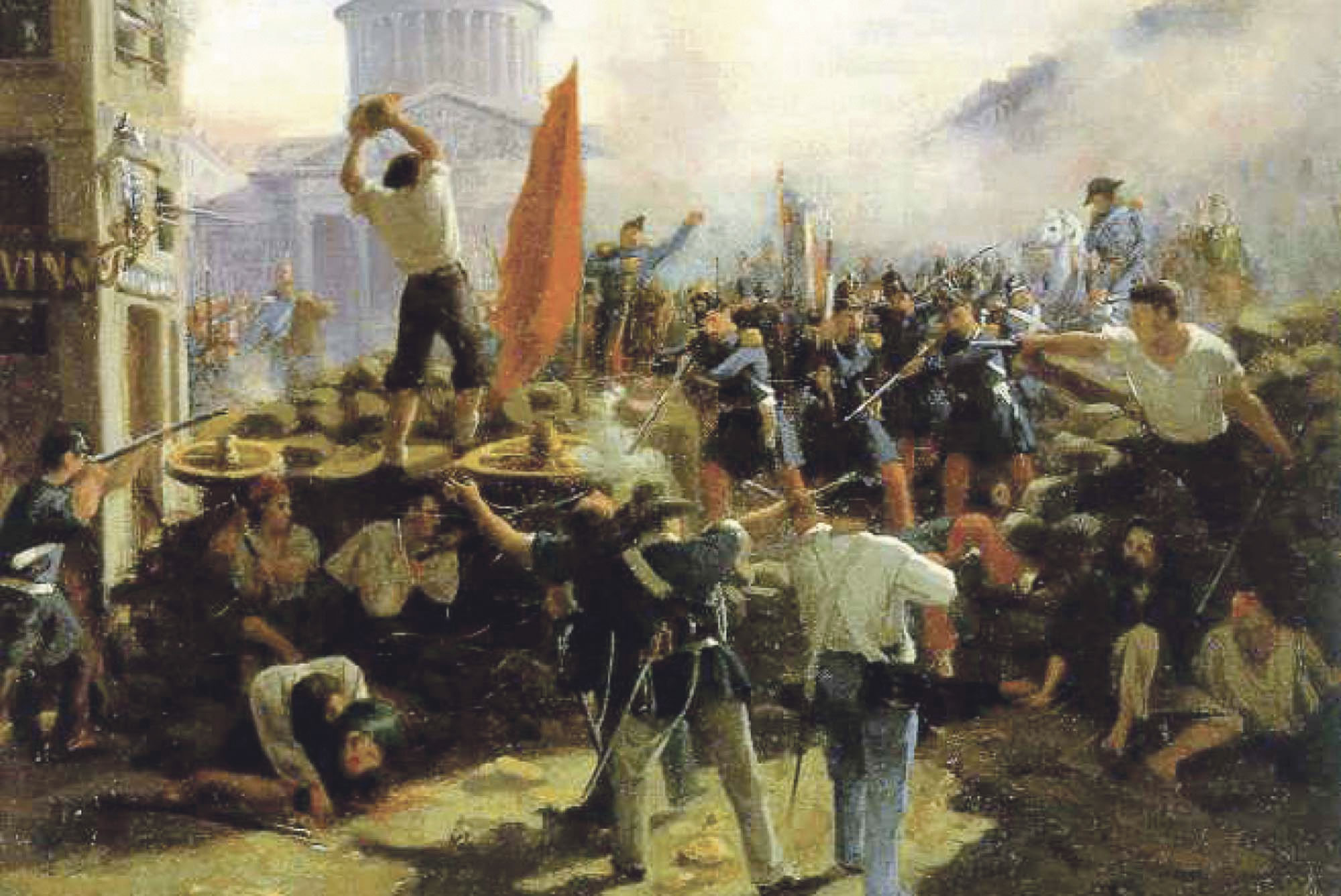 Barricada en la rue de Soufflot, en París, 25 de junio de 1848 | Pintura de Horace Vernet