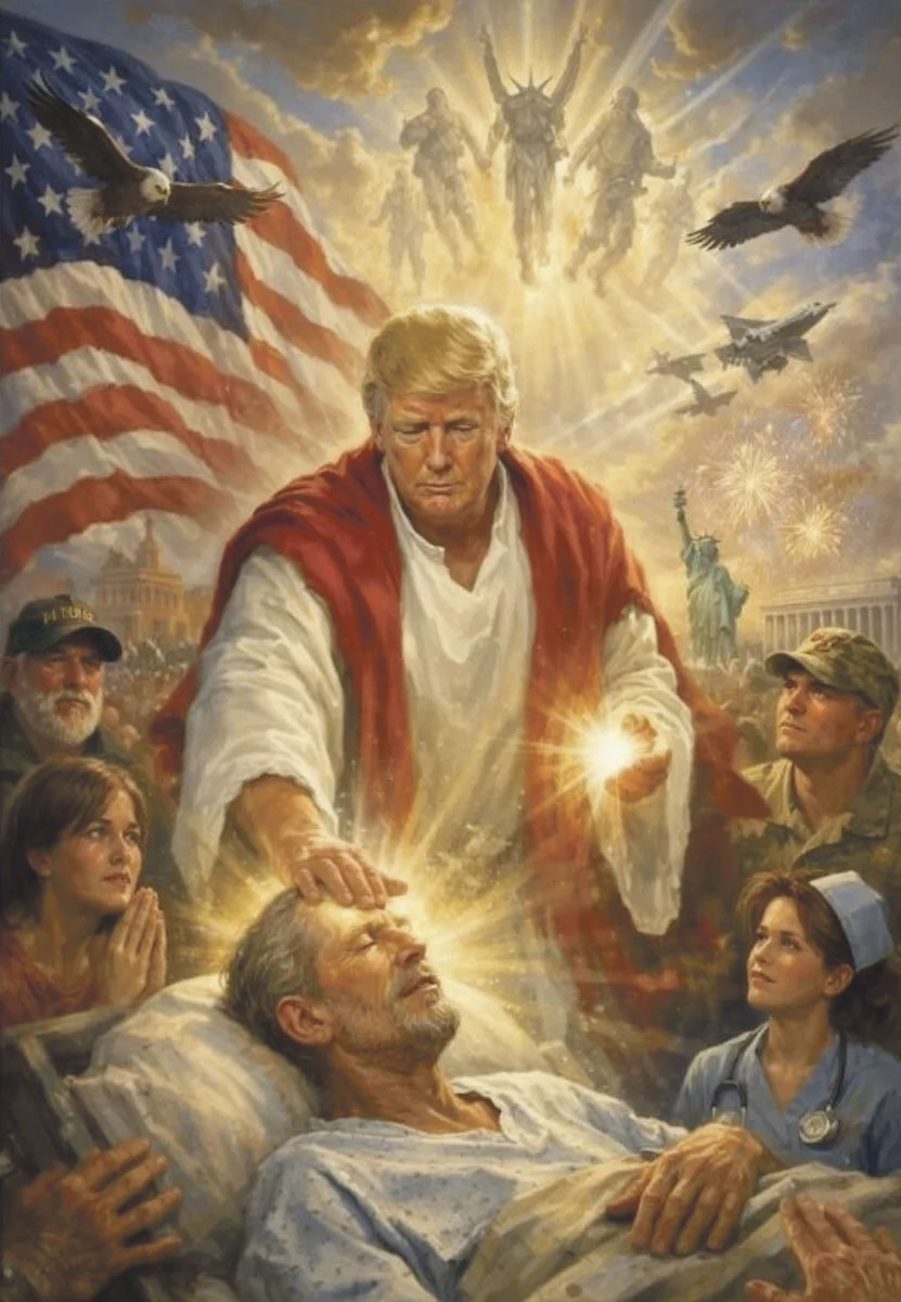 Trump repesentándose a sí mismo como Jesucristo