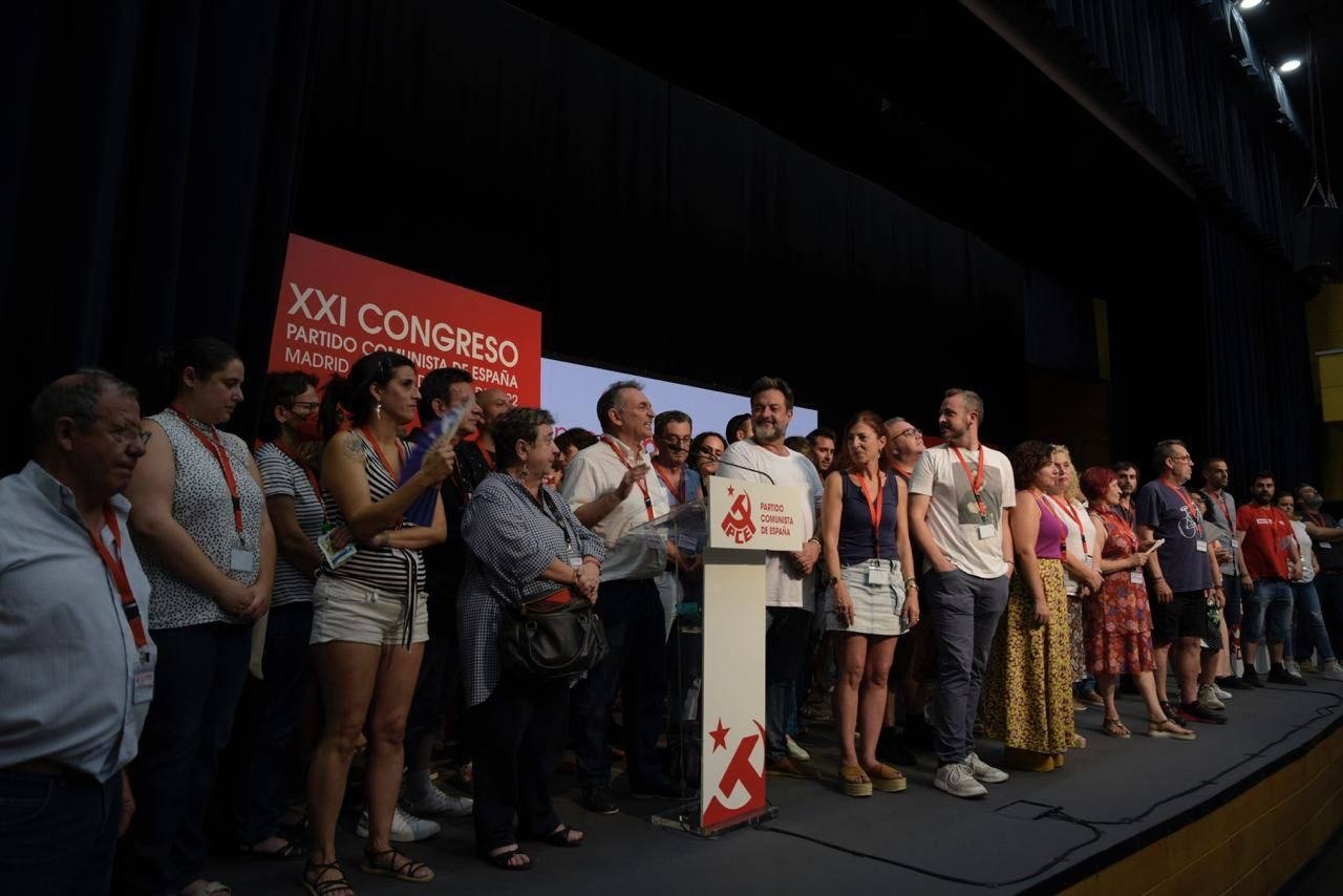 Imagen de la clausura del XXI Congreso celebrado en julio de 2022. Archivo PCE.