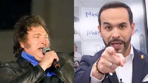 A la izquierda, Javier Milei, presidente de Argentina, a la derecha, Abelardo de la Espriella