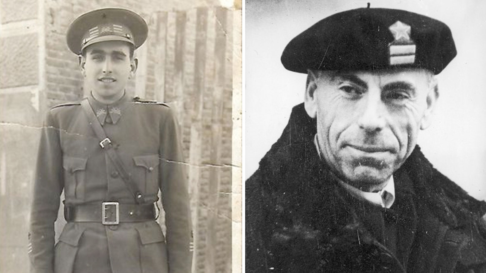 Izda.: Juan José Vallejo, capitán del Ejército Republicano, hacia 1937 | Archivo familiar, foto cedida por Doña Isabel Vallejo. Dcha.: Antonio Ortega Gutiérrrez, coronel del Ejército republicano | Narodowe Archiwum Cyfrowe / Dominio público